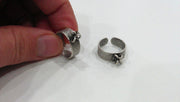 Antique Silver Plated Brass Adjustable  Ring with a Loop Setting  G9191