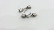 2 sets Antique Silver Plated Brass Hook Clasp, Fold Over Crimp Heads,Findings  G9643