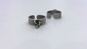 Antique Silver Plated Brass Adjustable  Ring with a Loop Setting  G9191