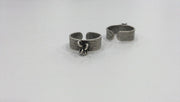 Antique Silver Plated Brass Adjustable  Ring with a Loop Setting  G9191