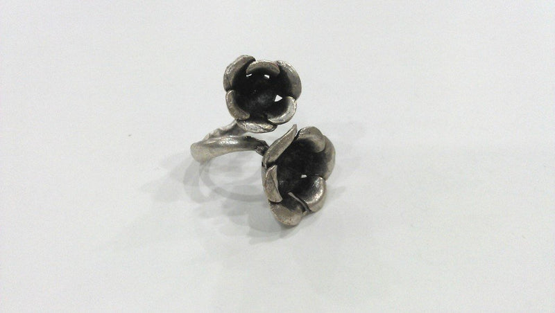 Antique Silver Plated Brass Adjustable Ring Blank (10mm and12 mm Blank)  G216