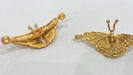 Gold Connector Butterfly Connector , Gold Plated Brass 50x24mm G12658