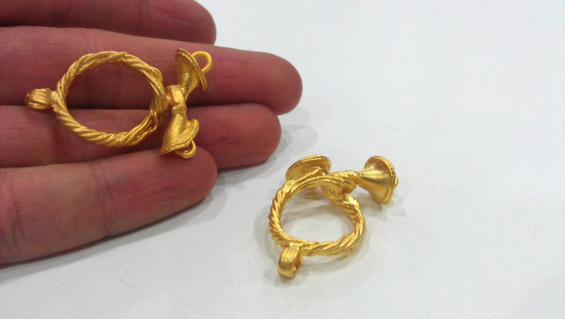 35x25 mm Gold Plated Brass  Connector  Pendant  G220