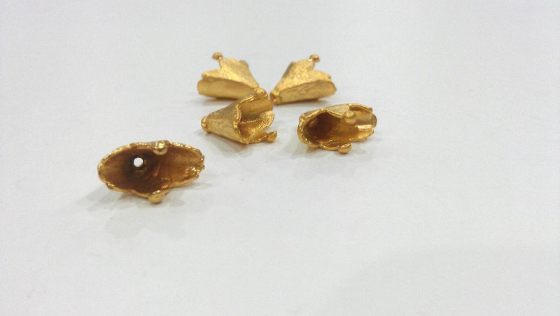 10 Pcs Cone  Findings , Gold Plated Brass G9227