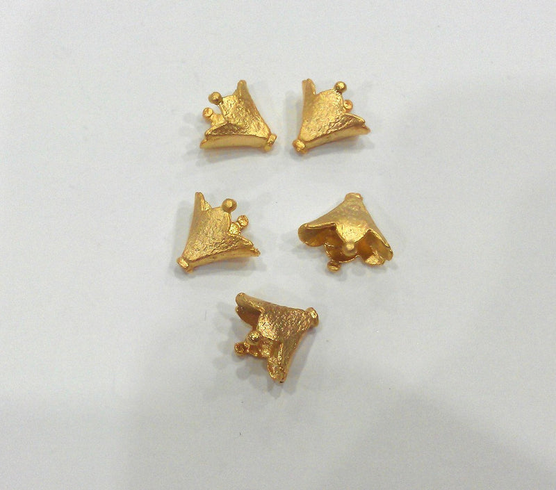 10 Pcs Cone  Findings , Gold Plated Brass G9227