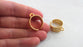 Adjustable Ring Base Blank with a Loop Setting Findings , Gold Plated Brass  G11493