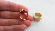 3 Adjustable Ring Base Blank with a Loop Setting ,Findings , Gold Plated Brass  G11493
