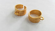 3 Adjustable Ring Base Blank with a Loop Setting ,Findings , Gold Plated Brass  G11493