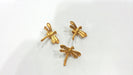 10 Pcs Dragonfly Charms, Gold Plated Brass G9455