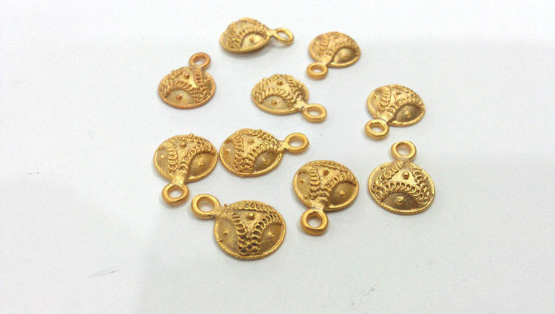 4 Pcs Gold Plated Brass  Charms G251