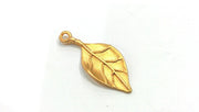 2 Leaf Charms, Gold Plated Brass  G259