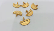 4 Gold Tribal Charms , Gold Plated Brass 4 Pcs  G249