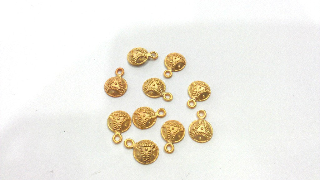 4 Pcs Gold Plated Brass  Charms G251