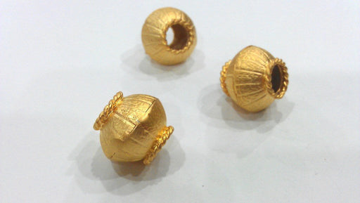 Gold Plated Brass Large Beads   G9856