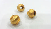 Gold Plated Brass Large Beads   G9856