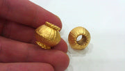 Gold Plated Brass Large Beads   G9856
