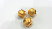 Gold Plated Brass Large Beads   G9856