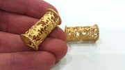 Flower Tube Gold Tube Gold Plated Brass 28x12 mm  G9456