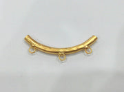 Gold Plated Brass Tube Pendant with  3 Loop Setting ,Findings G137