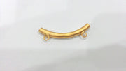 Gold Plated Brass Tube Pendant with  2 Loop Setting ,Findings G277