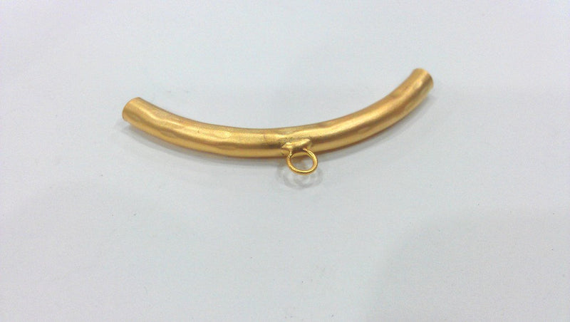 Gold Plated Brass Tube Pendant with 1 Loop Setting,connector ,Findings G278