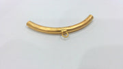 2 Pcs Tube Pendant with 1 Loop Setting ,Findings  Gold Plated Brass  G278
