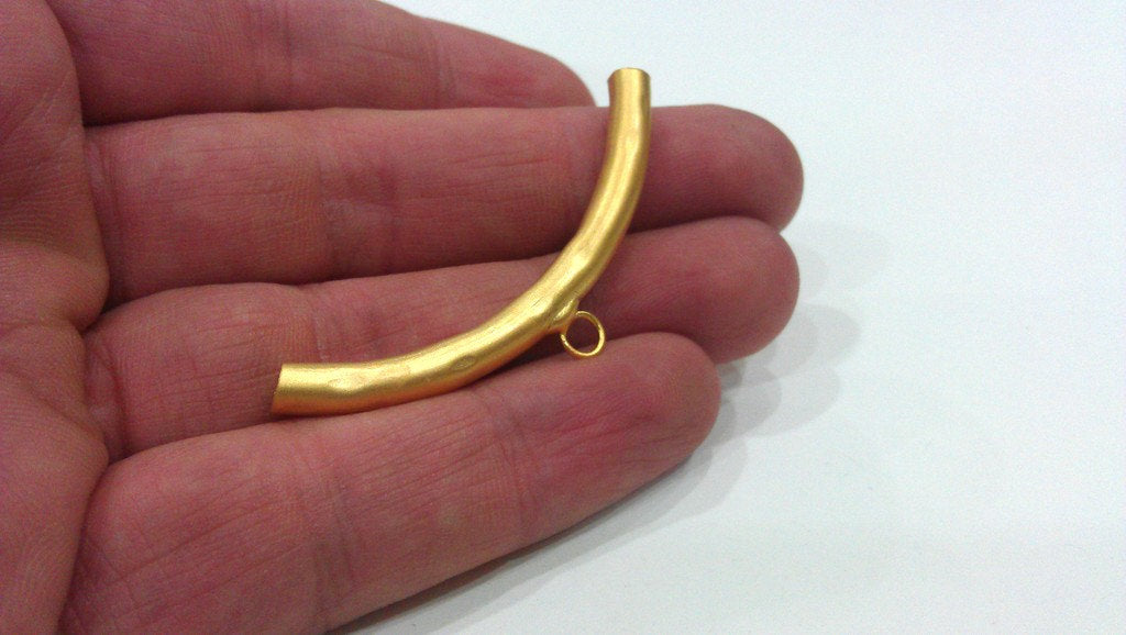 Gold Plated Brass Tube Pendant with 1 Loop Setting,connector ,Findings G278