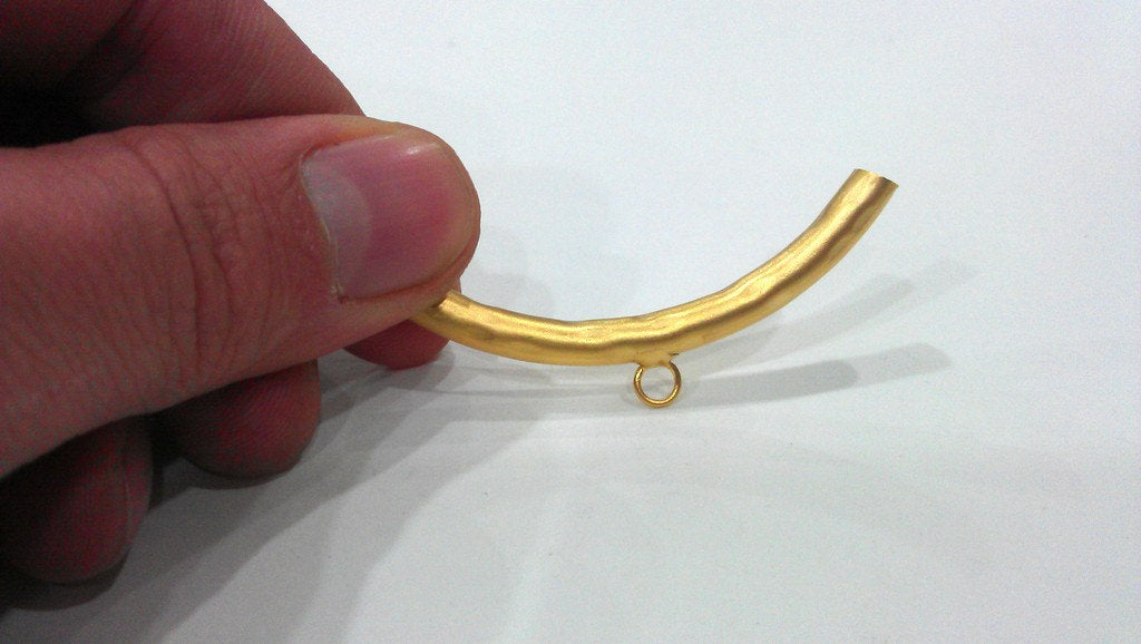 Gold Plated Brass Tube Pendant with 1 Loop Setting,connector ,Findings G278
