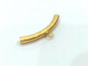 2 Pcs Tube Pendant with 1 Loop Setting,connector ,Findings  Gold Plated Brass G279