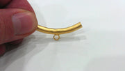 Gold Tube Findings Tube Pendant with one Loop  , Gold Plated Brass (42x5 mm)    G279