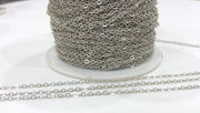 10mt Silver Chain Silver Tone Brass Soldered Cable Chain 10 Meters-33 Feet (1.5x2 mm.) G284