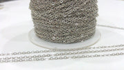 333ft Silver Chain Soldered Cable Chain 100 Meters-333 Feet (1.5x2 mm.) Silver Tone Brass G284