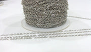 Silver Chain Silver Tone Brass Soldered Cable Chain 10 Meters-33 Feet (1.5x2 mm.) G284