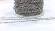 333ft Silver Chain Soldered Cable Chain 100 Meters-333 Feet (1.5x2 mm.) Silver Tone Brass G284
