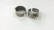 Antique Silver Plated Brass Adjustable Ring Base Blank with a Loop Setting ,Findings G9189