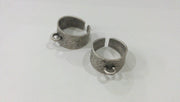 Antique Silver Plated Brass Adjustable Ring Base Blank with a Loop Setting ,Findings G9189