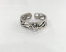 Antique Silver Plated Brass Adjustable Ring Base Blank with a Loop Setting ,Findings G11909