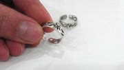 3 Antique Silver Plated Brass Adjustable Ring Base Blank with a Loop Setting ,Findings G11909