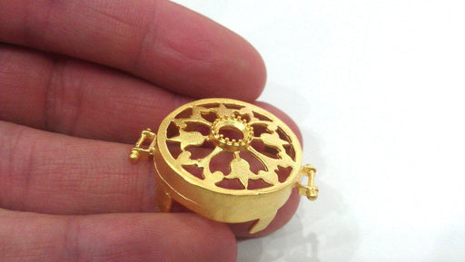 Gold Pendant Blank Cabochon Base Findings,Pendant  , Gold Plated Brass 25 mm  G306