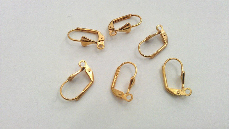 6 Pcs (3 pairs) Earring Hook ,Findings , Gold Plated Brass  G14037