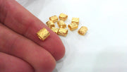 10 Tube Beads , Gold Plated Brass G13935