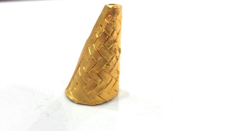 2 Large Cone  Findings , Gold Plated Brass G9531