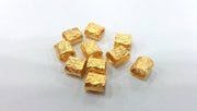 5 Tube Beads , Gold Plated Brass  G13935