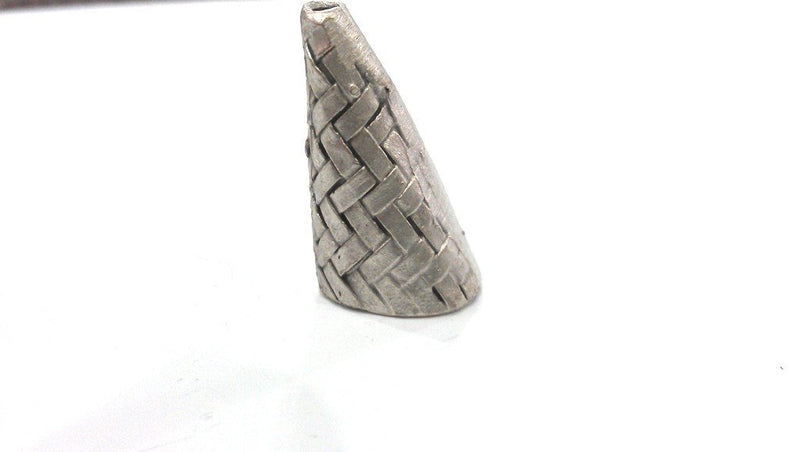 2 Silver Cone Antique Silver Plated Brass Cone,Findings G311