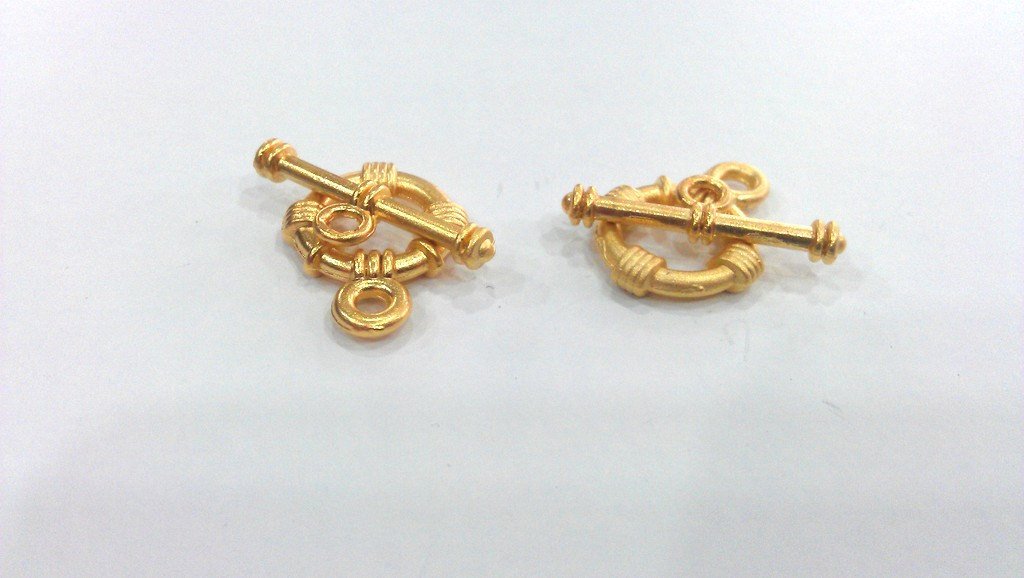 2 Toggle Clasps Gold Plated Toggle Clasp  Findings  G17624