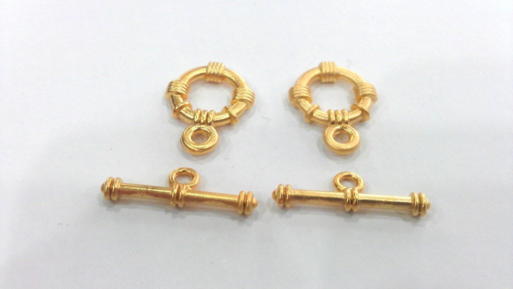 2 Toggle Clasps Gold Plated Toggle Clasp  Findings  G17624