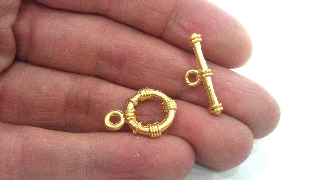 2 Toggle Clasps Gold Plated Toggle Clasp  Findings  G17624