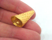 2 Large Cone  Findings , Gold Plated Brass G9531