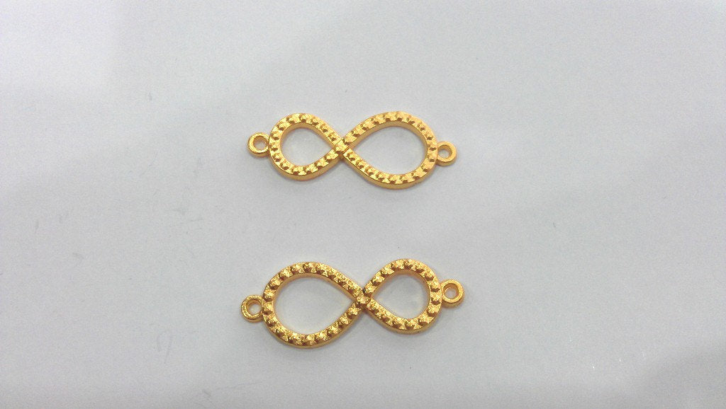 4 Infinity Connector Charms, Matt Gold Connector  G318