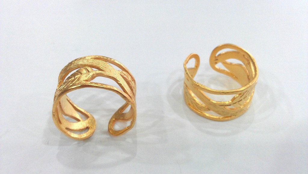 Gold Ring Blank Adjustable Ring Blank (6mm blank), Gold Plated Brass Findings   G21178